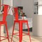 Merrick Lane Dothan Series Metal Stool with Removable Back for Indoor-Outdoor Use